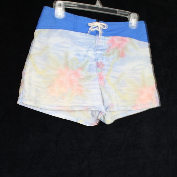 Zapp International nylon watercolor print shorts 5 - Picture 1 of 6
